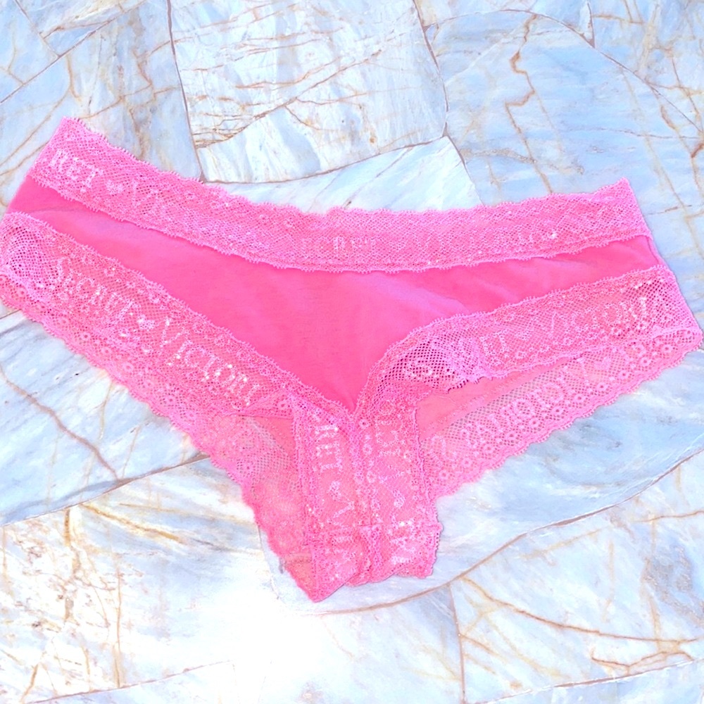 Victoria's‎ Secret Lace Trim Cotton Soft Lacie Floral Lace Panty Small Hiphugger